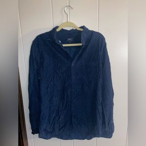 J. Crew Men’s Corduroy Button Down Long Sleeve Shirt Navy Blue